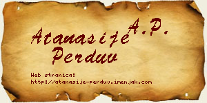 Atanasije Perduv vizit kartica